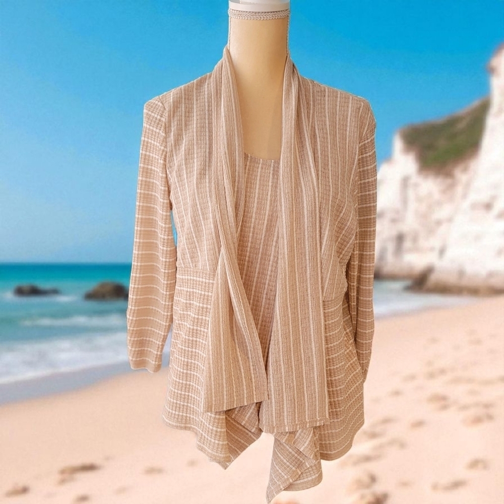 ALFRED DUNNER Twinset Cardigan attached Tank Top